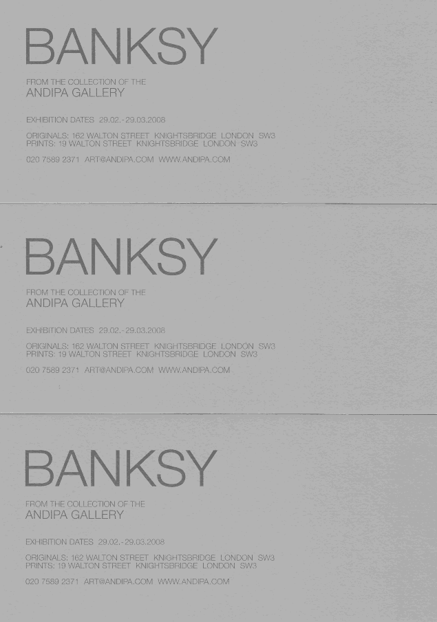 banksy invitation to exhibition