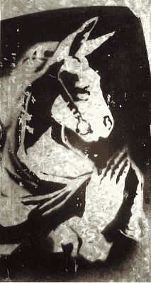 Banksy Horse on Steel print