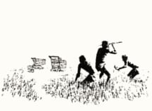 Banksy trolley hunters print