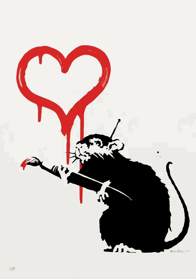 Banksy Love Rat print