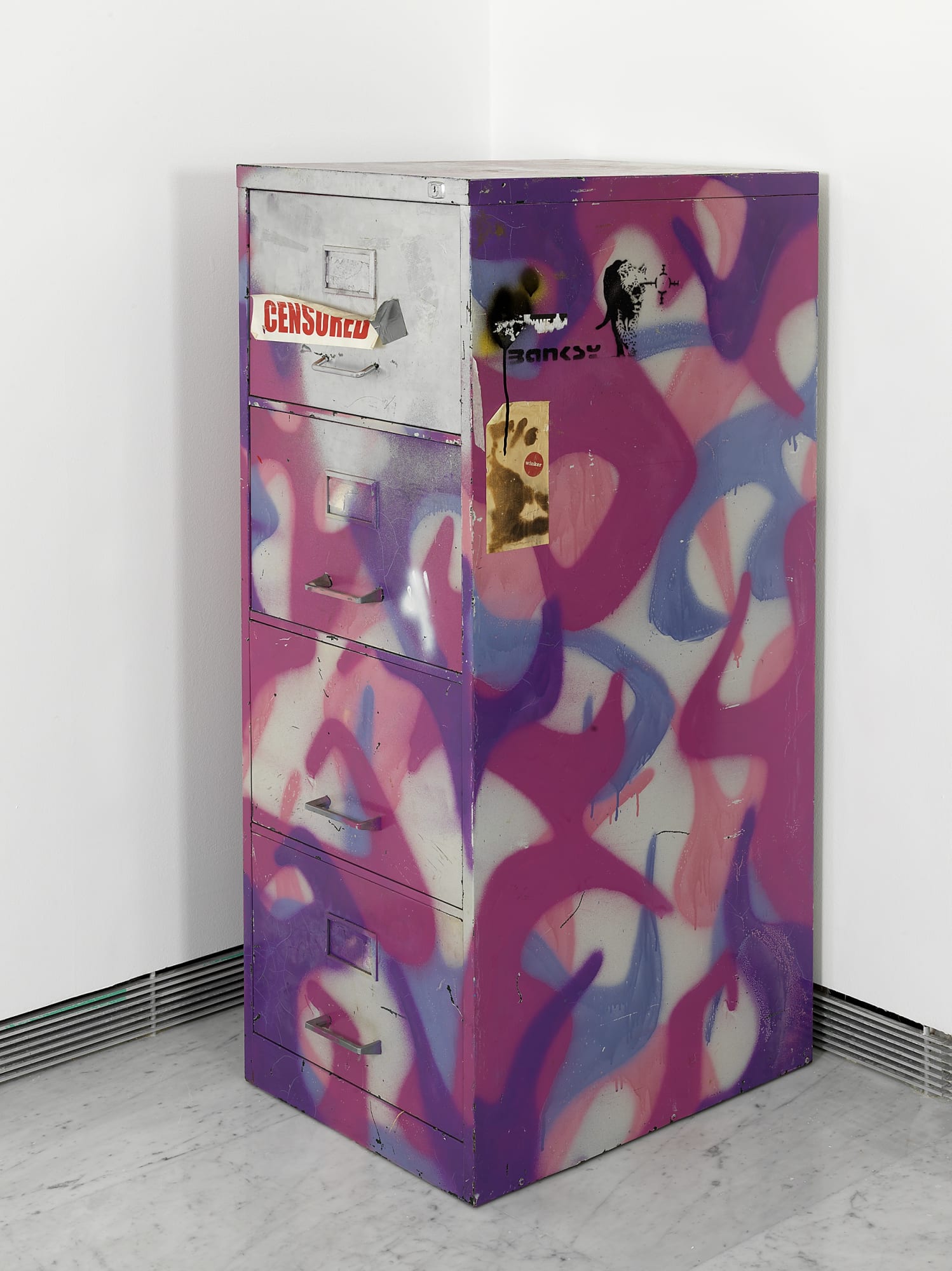 Banksy Metal Filling Cabinet