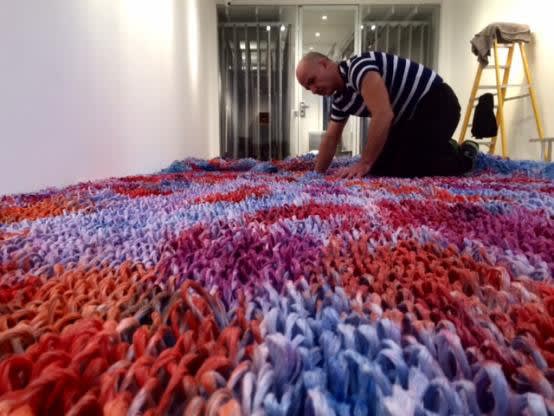 Giorgio Bevignani I am ready to live knitted sculpture installation