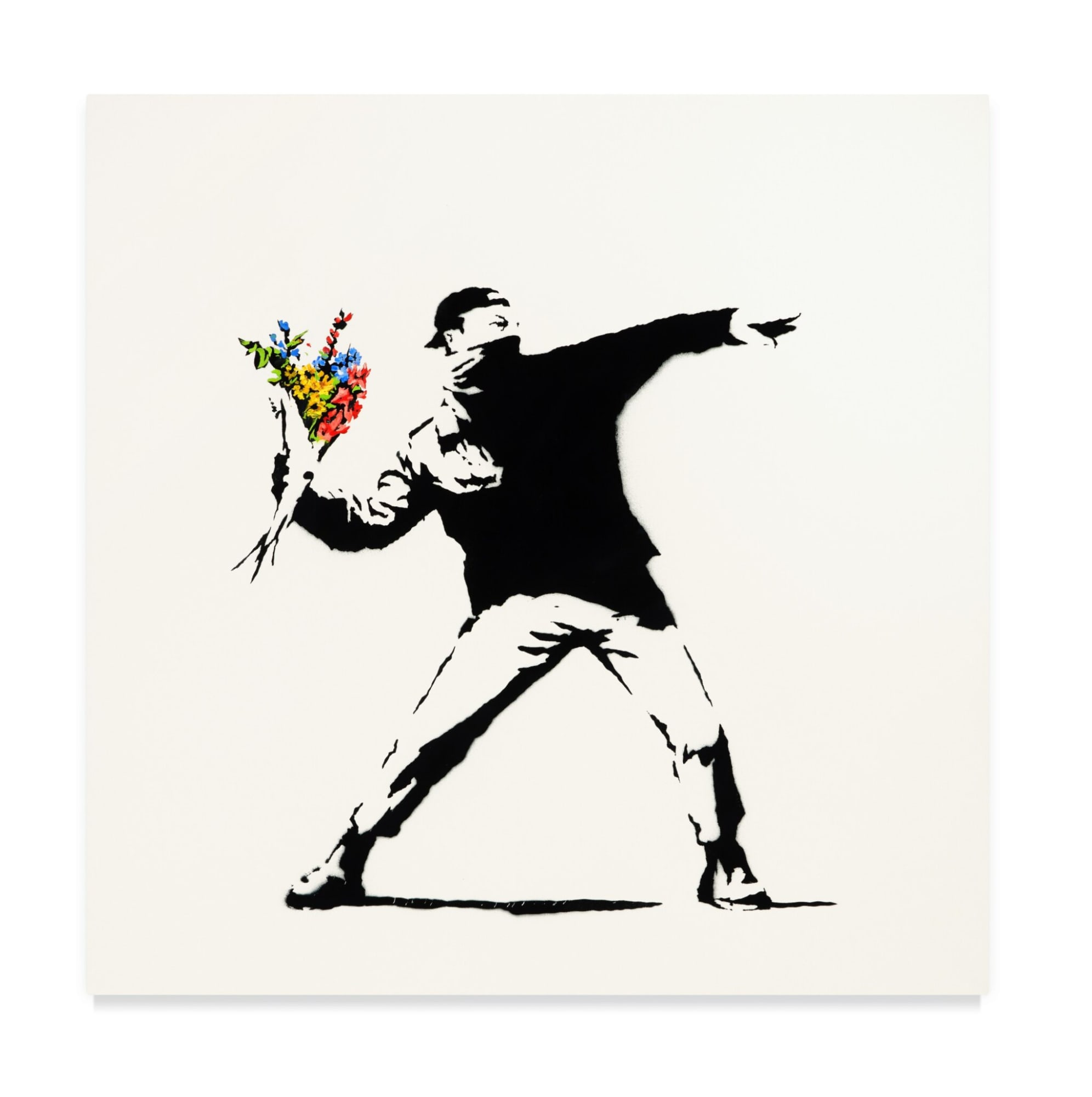 Banksy Love Is In The Air Flower Thrower print