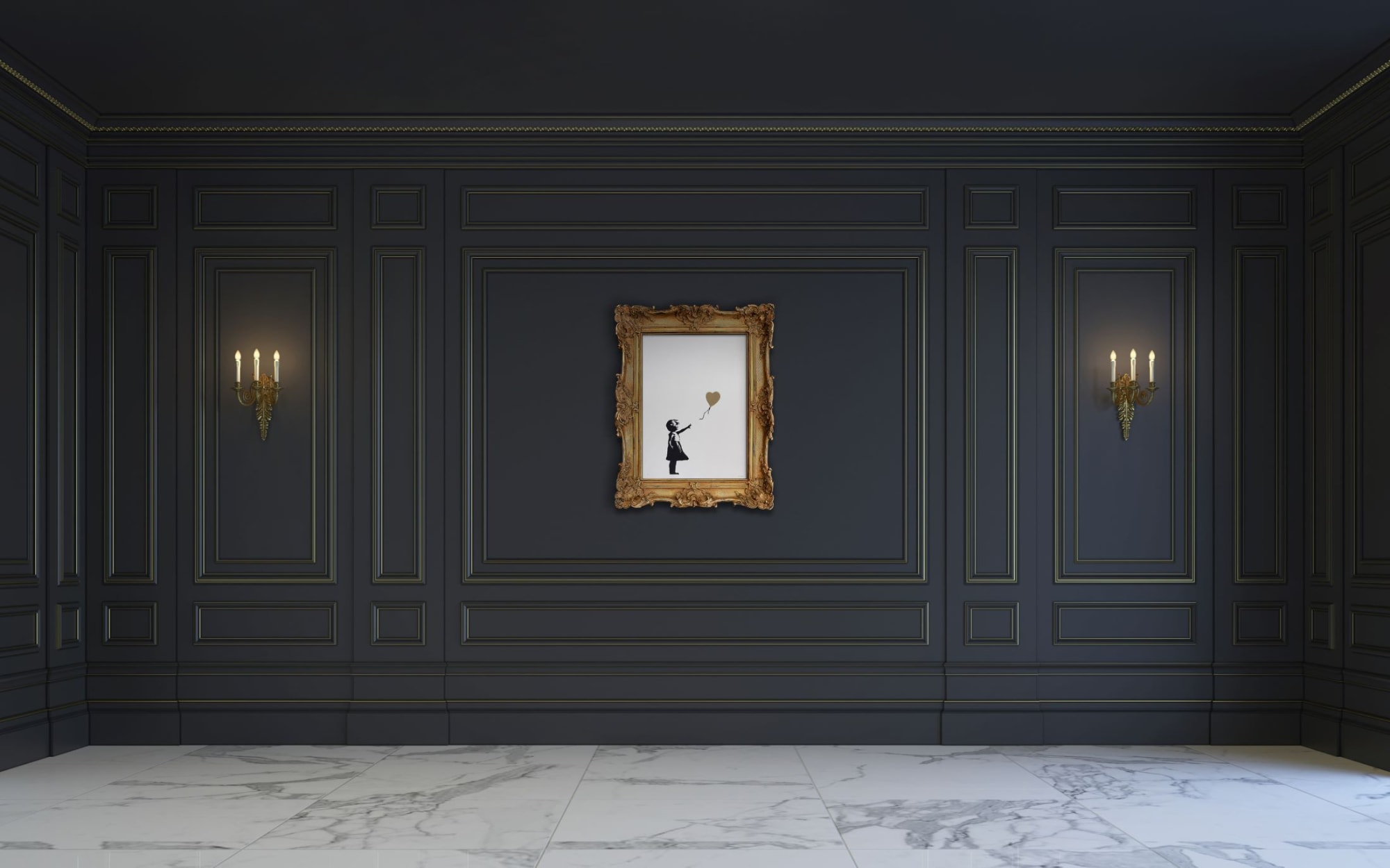 Gold Girl with Balloon Print by Banksy