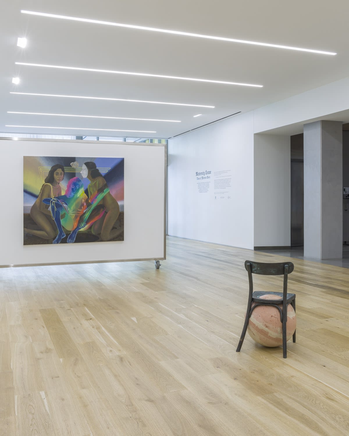 Installation view, MATERNITY LEAVE: NONE OF WOMEN BORN, 2023. Photo: Evan Sheldon.