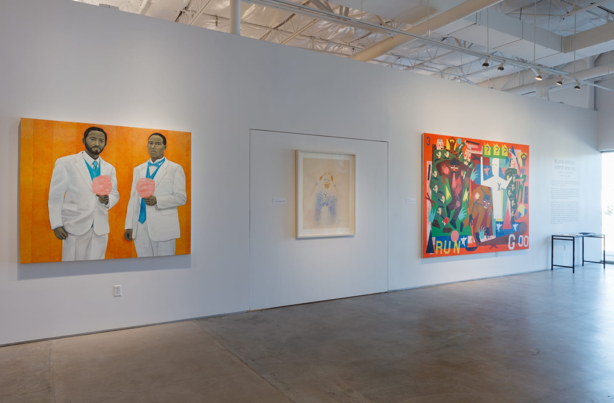 Installation view, Black Bodies, White Spaces: Invisibility & Hypervisibility, 2021. Todora Photography