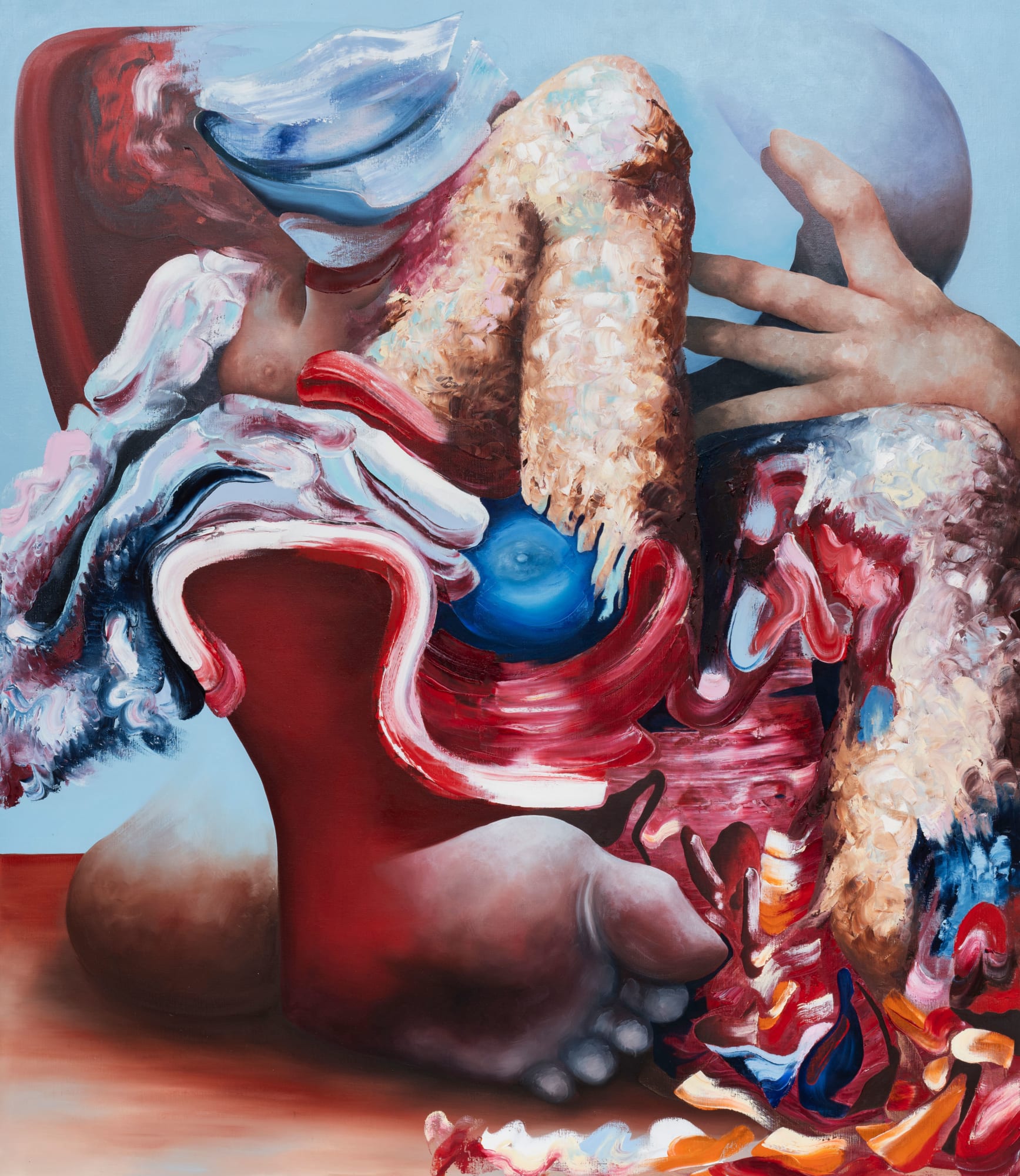 Ebru Duruman, Take a Seat, 2023, oil on canvas, 166 x 144 cm