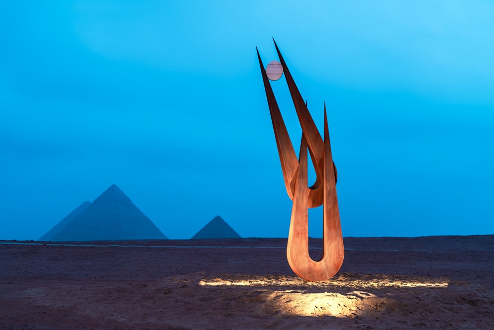 Natalie Clark Spirit Of Hathor Corten Steel Sculpture Eqypt Forever Is Now Pyramids
