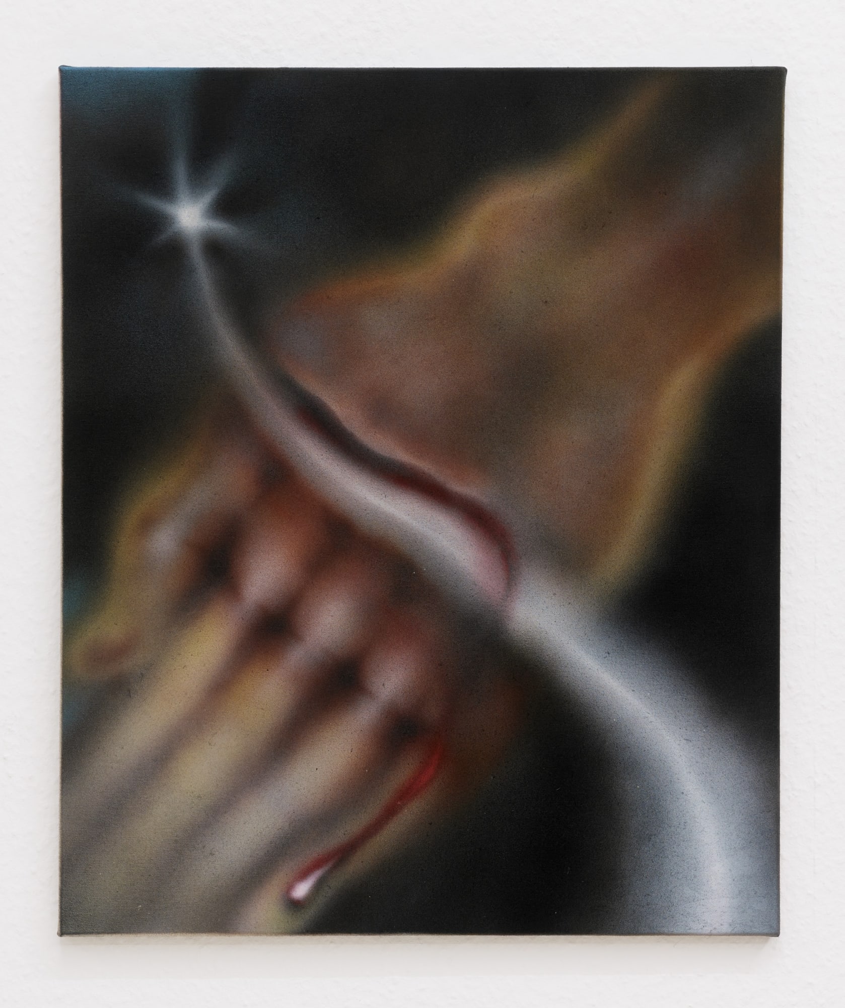 VERONIKA HAPCHENKO liquid, blood [płyn, krew], 2021-2022 Acrylic and ink on canvas 60 x 50 cm | 23 31/50 x 19 69/100 in (HAPC0011)