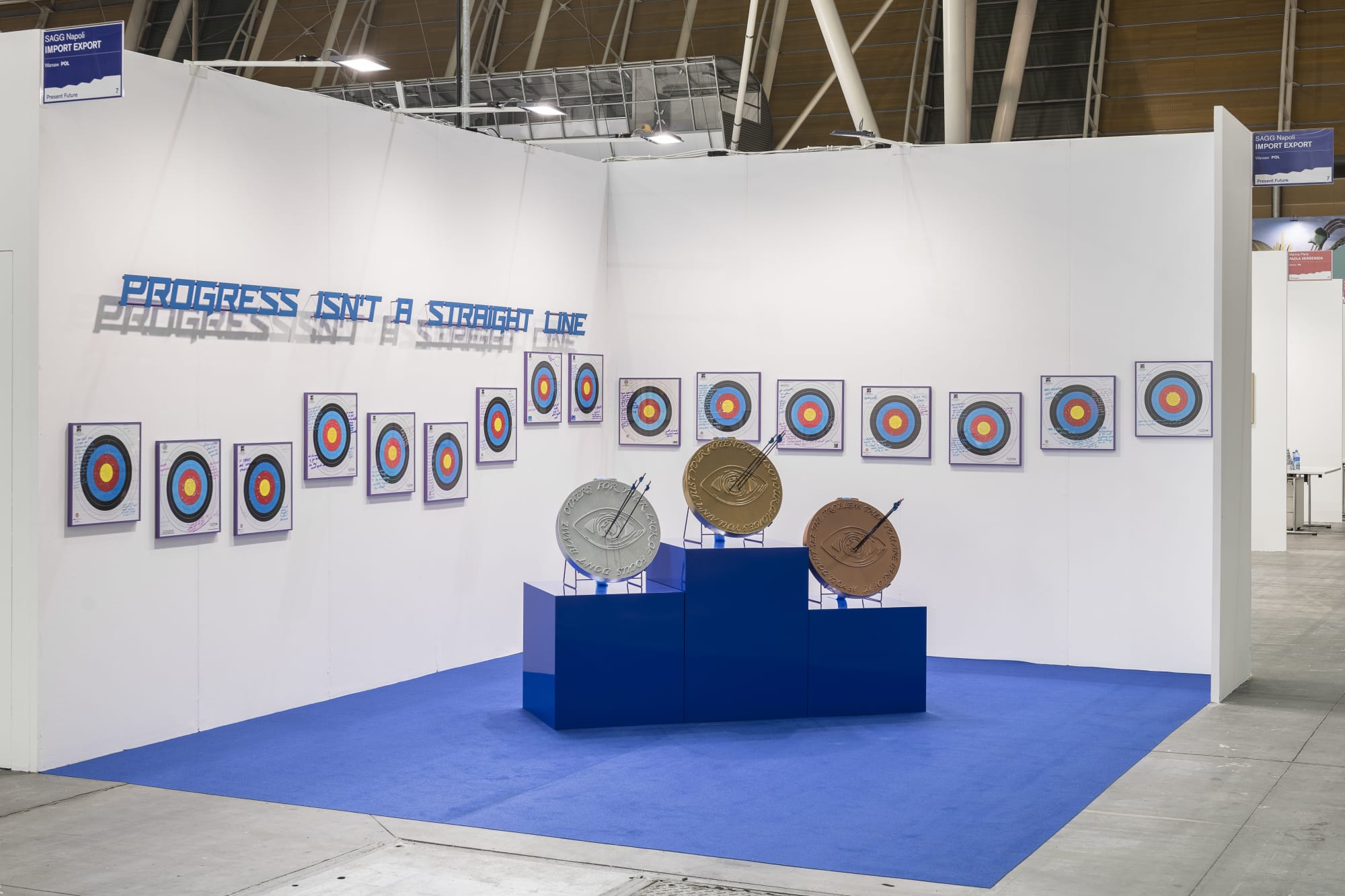 Installation view from Progress isn't a straight line by SAGG Napoli