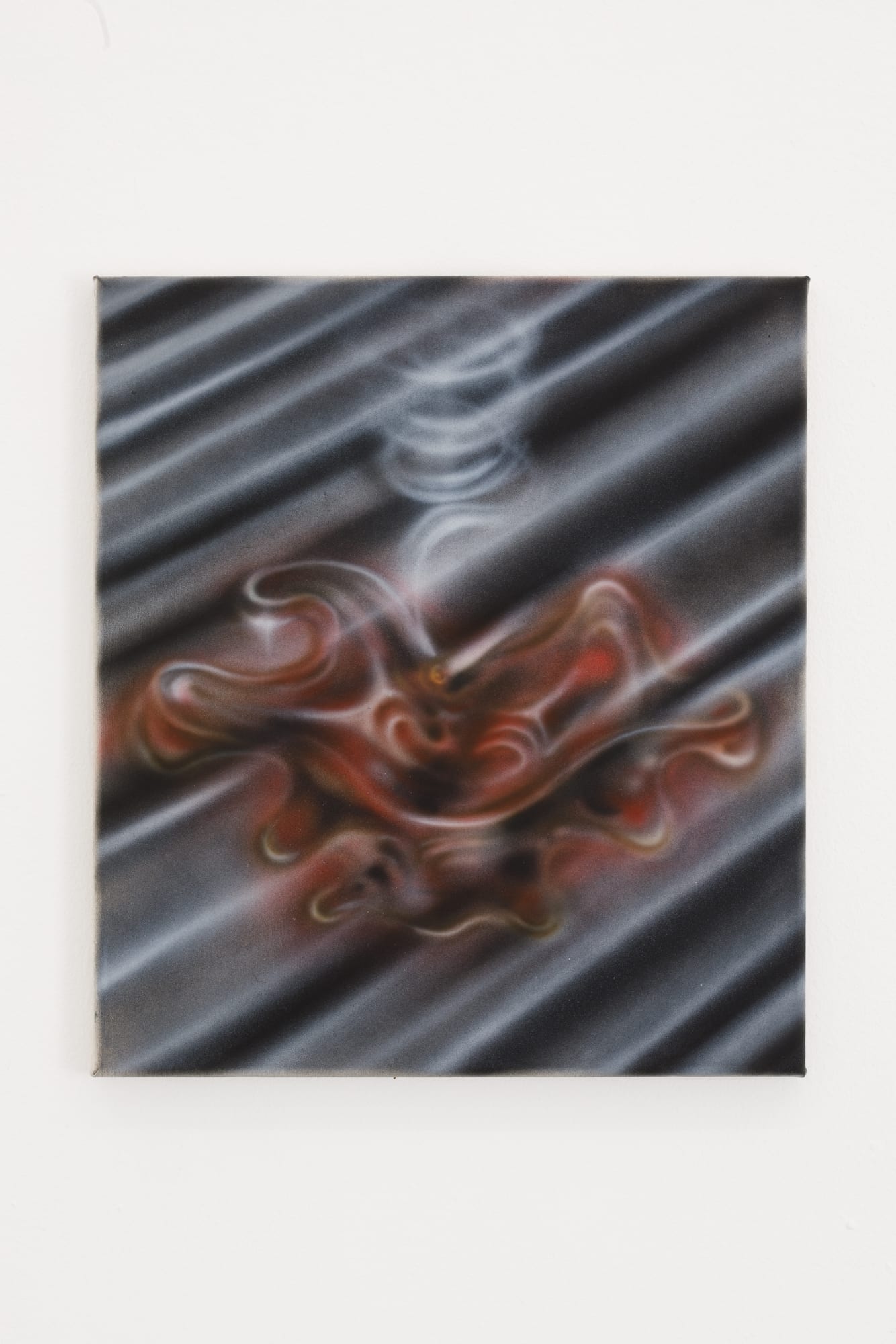 Veronika Hapchenko ashtray (flower), 2022 Acrylic and ink on canvas 46 x 41 cm | 18 1/8 x 16 1/8 in