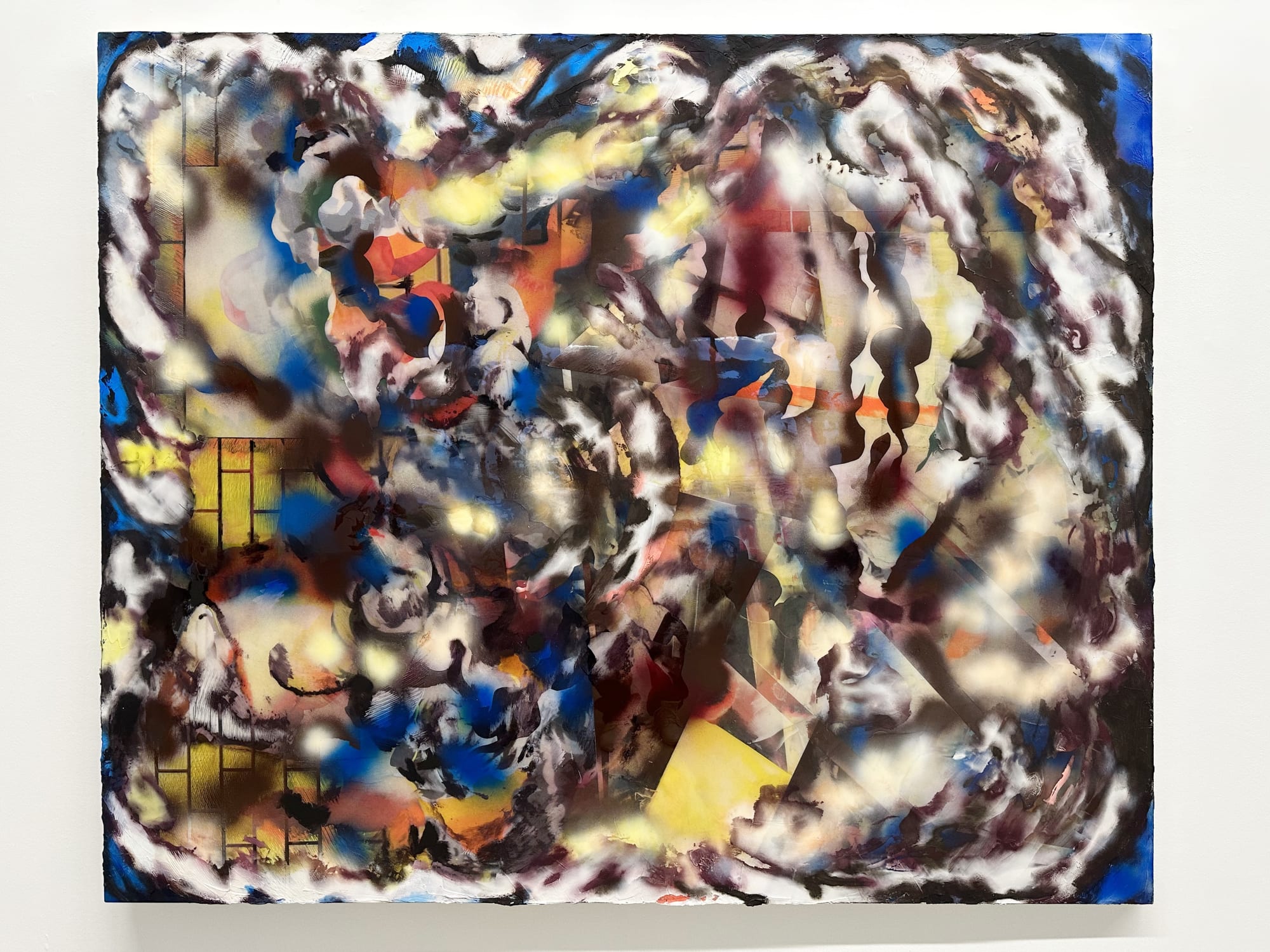 abstract painting of flash of colors upon graphics