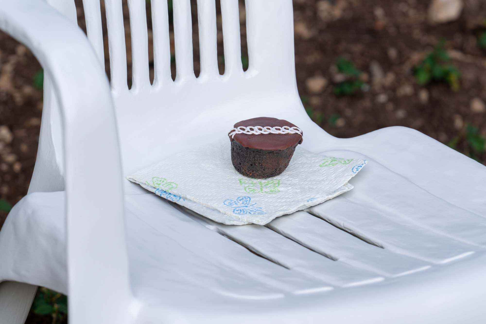 detail on bronze painted chair