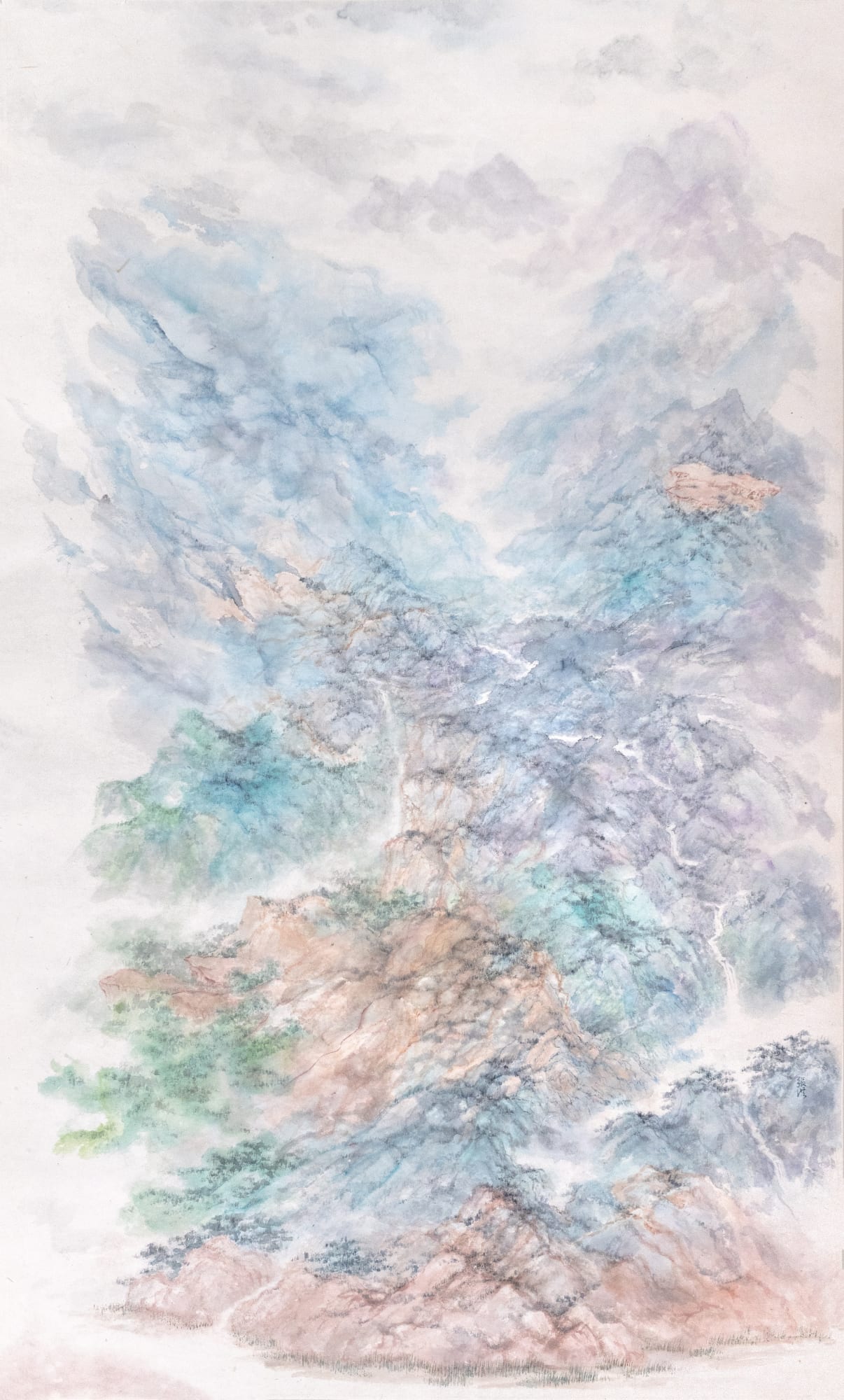 Figure 17.1. Arnold Chang, Boneless Landscape 2022.06, 2022, color on paper, 49 ¼ x 29 ½ in (125.1 x 74.9 cm)