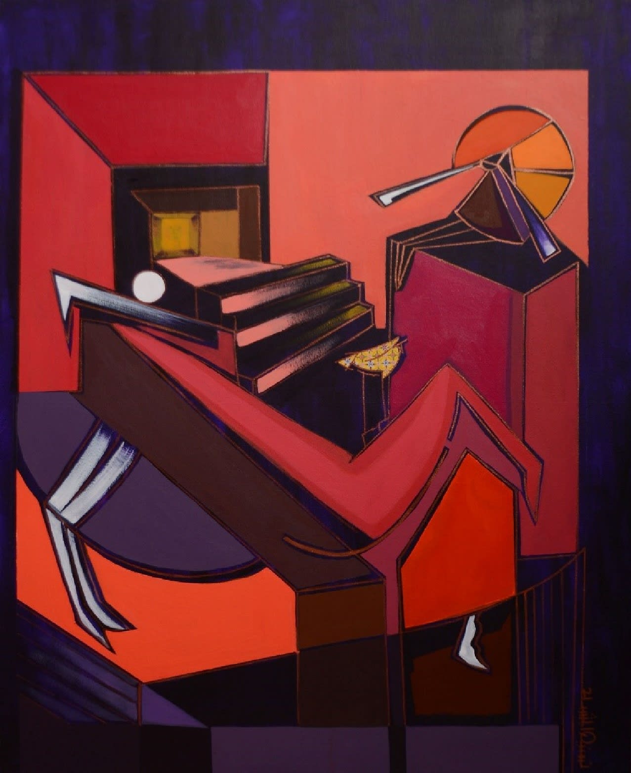 Tasneem El Meshad Wandering Souls, 2021 acrylic & mixed media on canvas 120 x 100cm, signed & dated