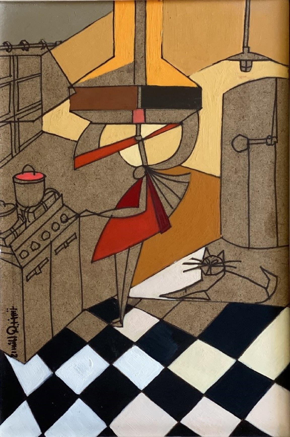 Tasneem El Meshad In A Nut Shell I, 2021 acrylic on wood 30 x 20cm, signed & dated