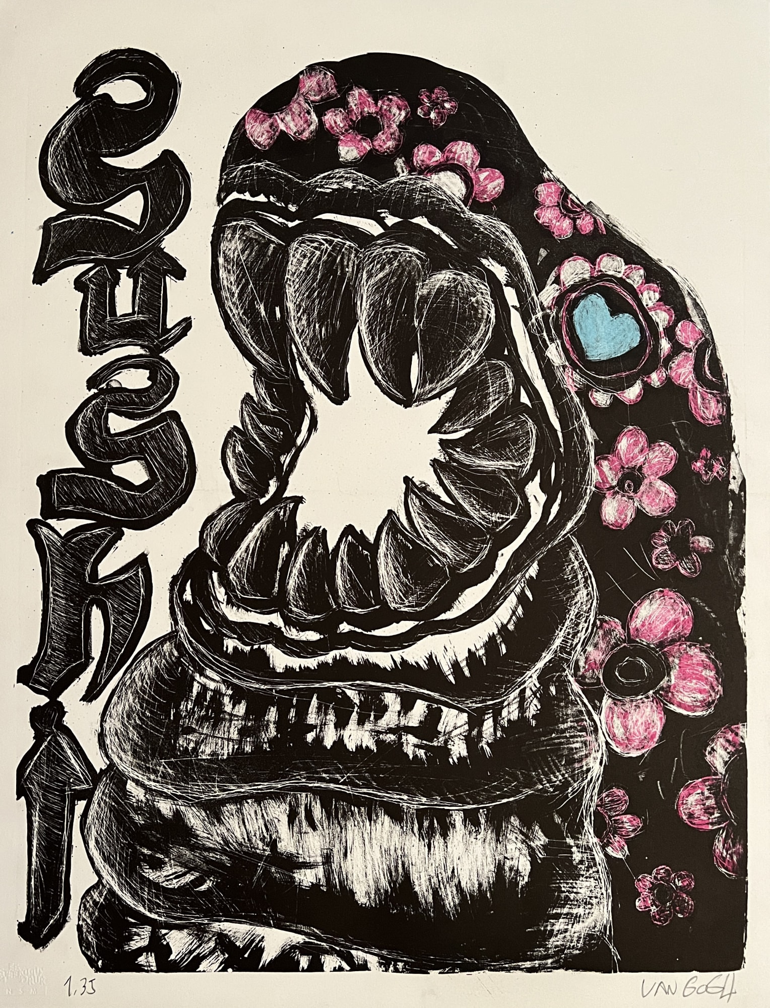 Sushi Orginal Lithograph Printed in two print runs Materials: BFK Rives Paper 240 gr Size: 65 cm x 50 cm / 25 5/8 x 19 3/4 in Edition: 1 - 35 Year: 2022 € 450,00 incl. VAT / excl. shipping Order here: https://therealvangogh.shop/products/banana-katana