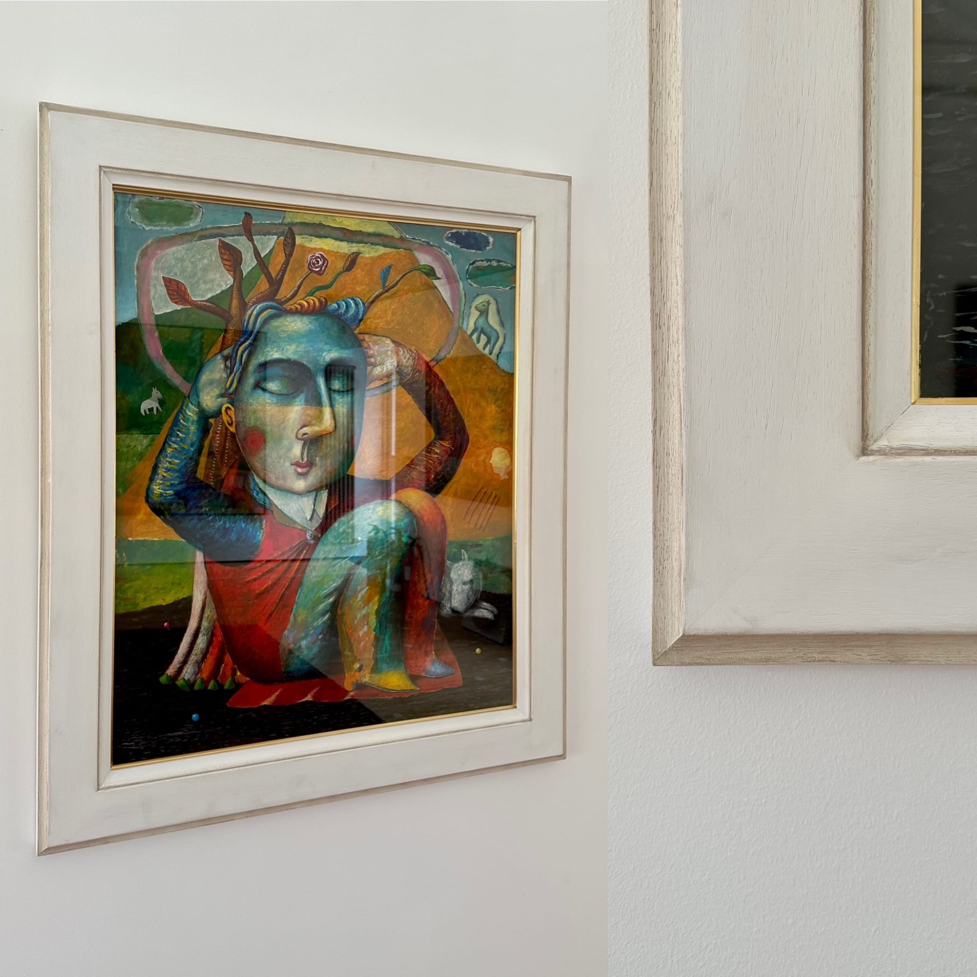 Obeche Wood, Grey Wash, Gold SLIP, Standard Glass