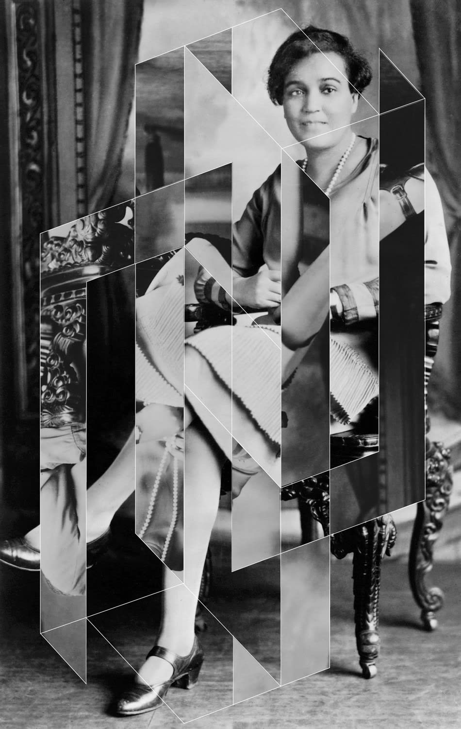 Andrea Geyer, Constellations (Jessie Redmon Fauset), 2018, Hand-cut archival print on rag paper, 98.7 x 62.7 cm, 38 7/8 x 24 3/4 in, Framed: 101.2 x 65.2 cm, 39 7/8 x 25 5/8 in