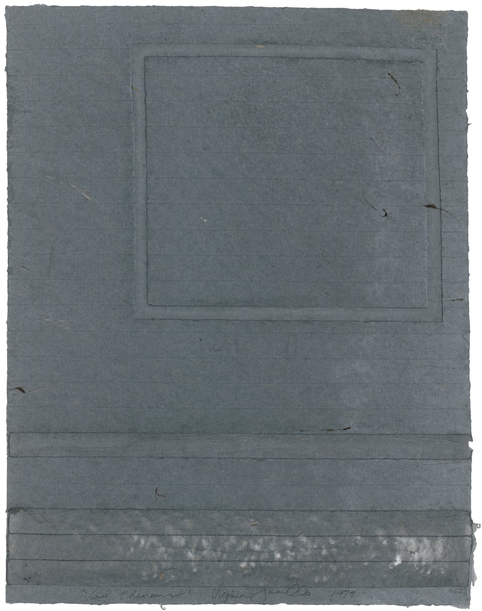 Virginia Jaramillo, Visual Theorems 4, 1979, Linen fiber with hand-ground earth pigments, 59.7 x 45.7 cm, 23 1/2 x 18 in, Framed: 83.7 x 68.9 cm, 33 x 27 1/8 in