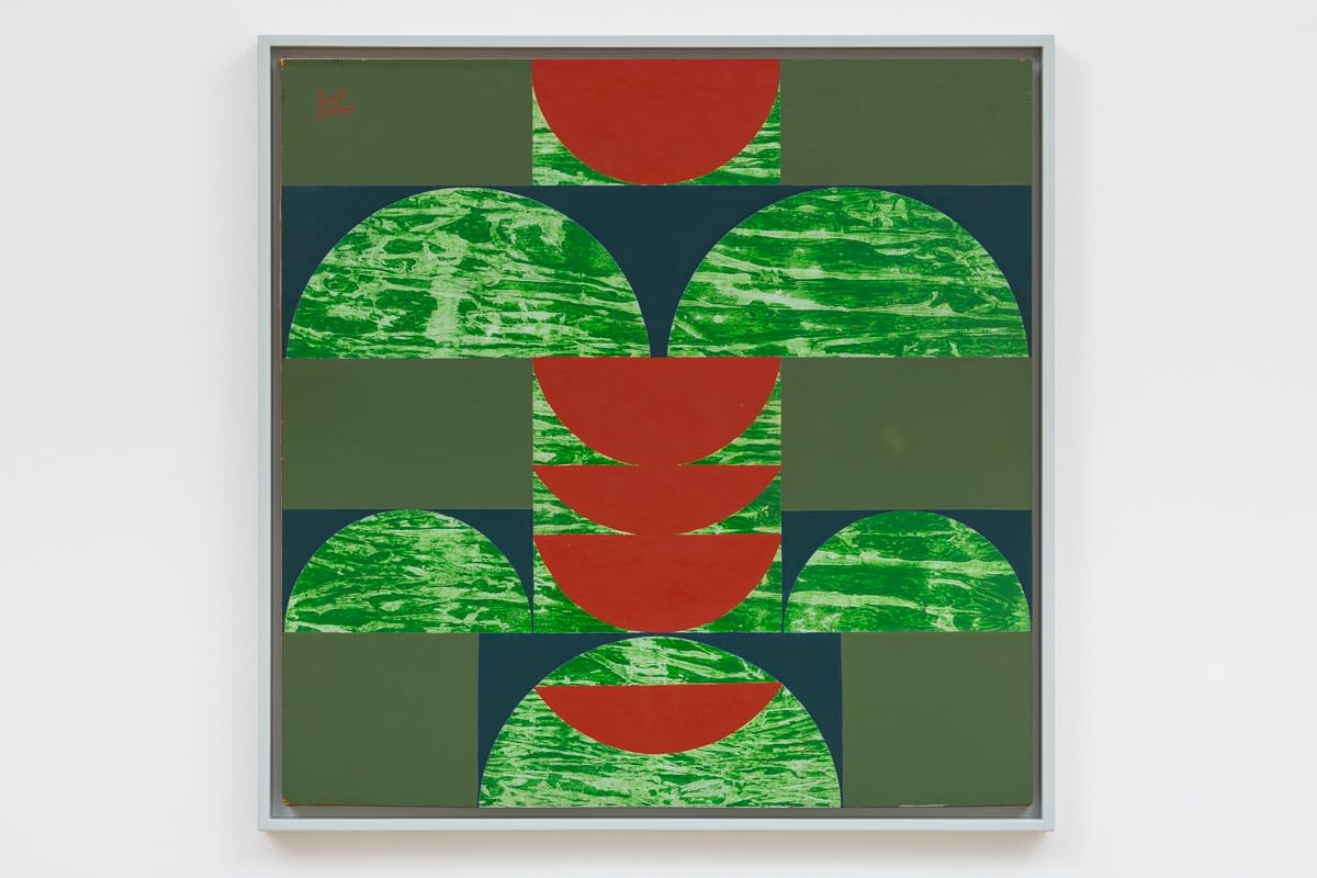 Anwar Jalal Shemza, Square Composition 14, 1963,Oil on hardboard, 61 x 61 cm, 24 1/8 x 24 1/8 in, Framed: 65 x 65 cm, 25 5/8 x 25 5/8 in