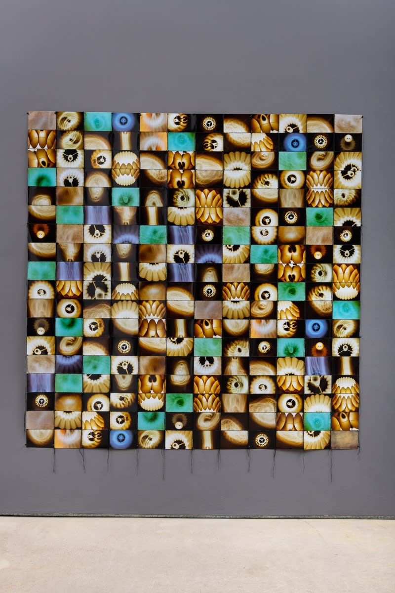 Hunter Reynolds, Mary's Lamp, 1997, Photo-weaving with chromogenic prints and thread, 182.5 x 181.5 cm, 71 7/8 x 71 1/2 in