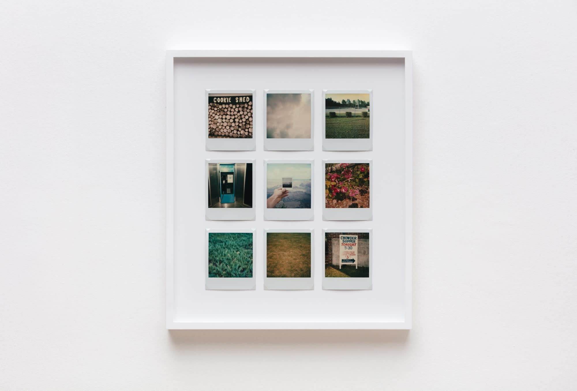 Iain Baxter, Images Of America, C 1981 1982, Nine 9 Polaroids, Framed 49 5 X 43 5 cm