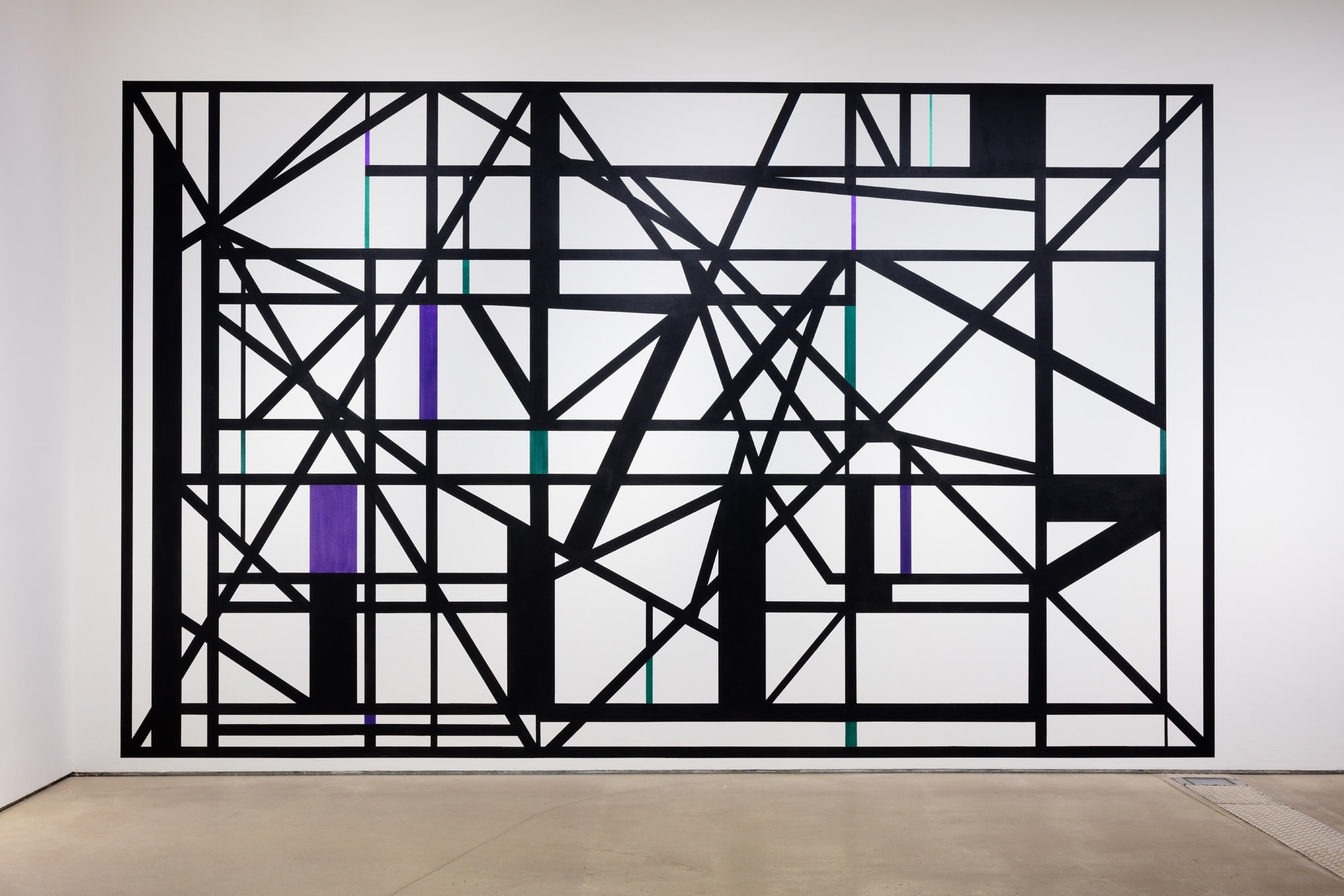 Installation view of Andrew Bick, Concrete-Disco-Systems, at Hales London