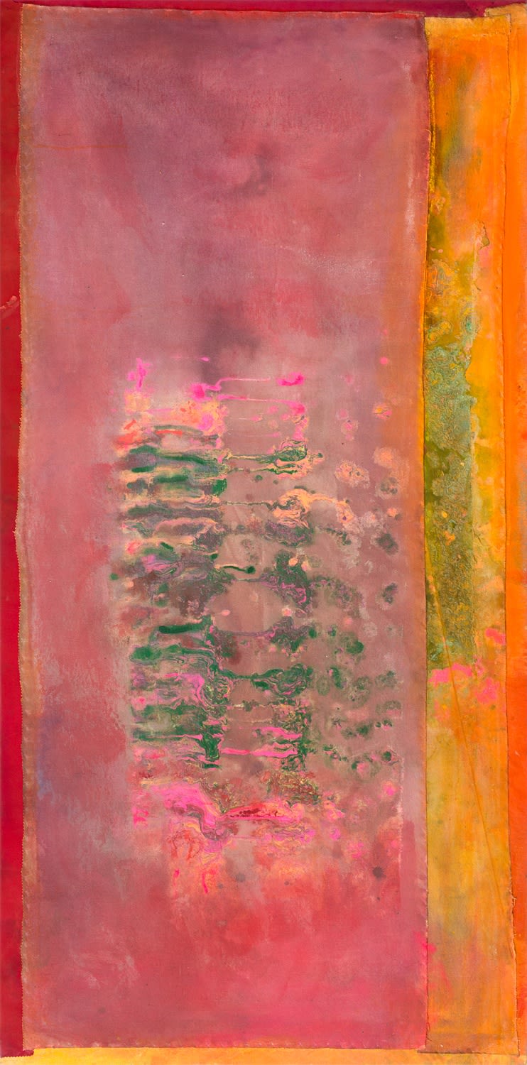 Frank Bowling, Athlete Portrait & Reflection, 2012, Acrylic on canvas, 185.3 x 91.5 cm, 73 x 36 1/8 in