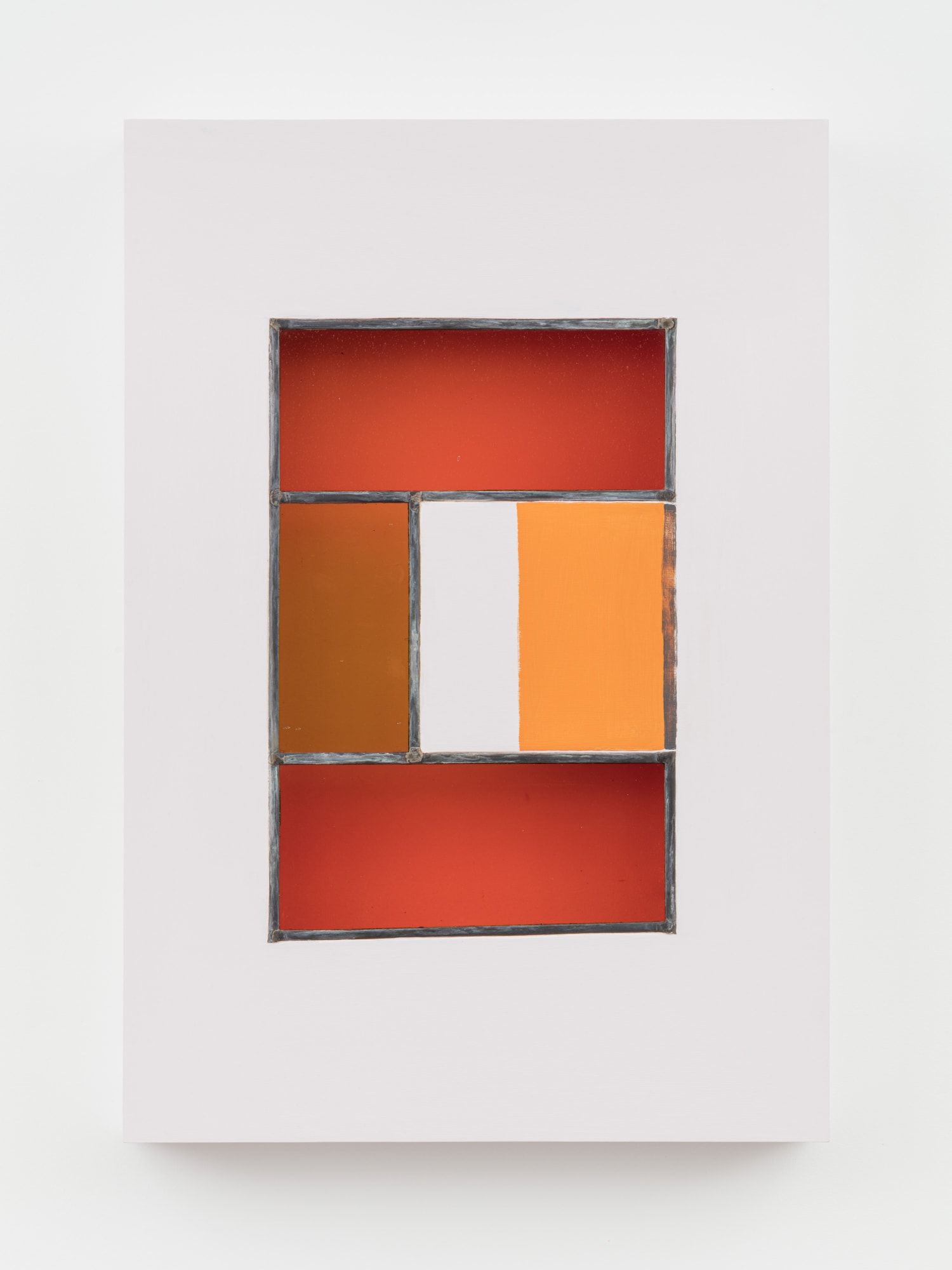 Jessica Warboys, HOUR II, 2019, Acrylic, antique glass, lead came, plywood, 87 x 59.7 x 8.9 cm, 34 1/4 x 23 1/2 x 3 1/2 in
