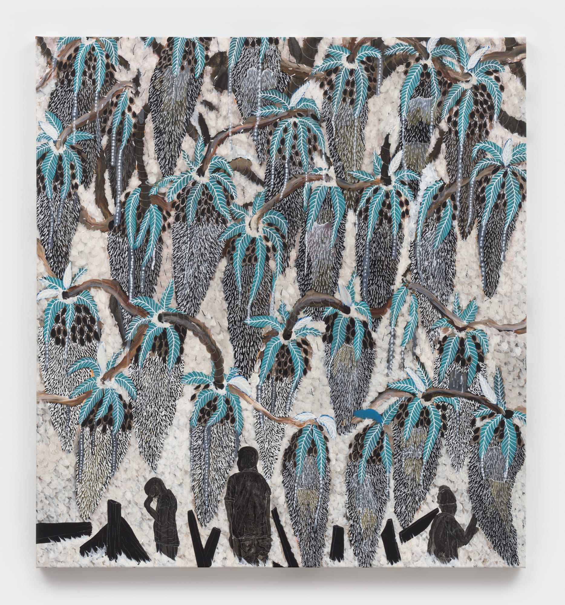 Omar Ba, Natural Seed, 2020, Acrylic, gouache, ink, and pencil on canvas, 130 x 120 cm, 51 1/8 x 47 1/4 in