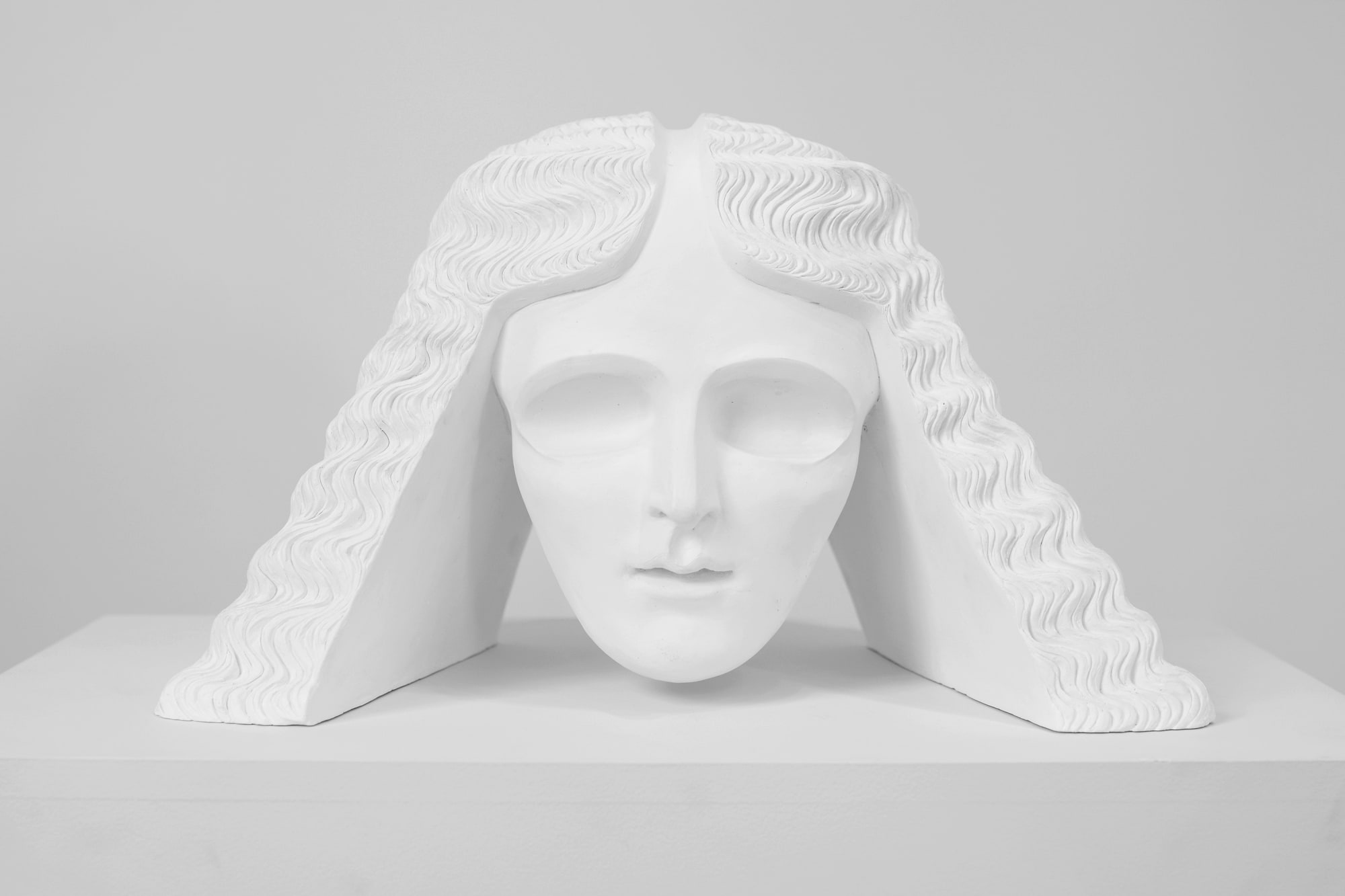 Sarah Peters, Floating Head (Plaster), 2018, Plaster, 27.9 x 48.3 x 22.9 cm, 11 x 19 x 9 in, Edition of 1 plus 1 artist's proof