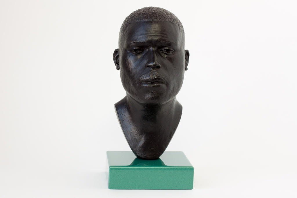 Thomas J Price, Head 16, 2014, Bronze, Perspex & Automotive Spray Paint, 21 x 11 x 13 cm, 8 1/4 x 4 3/8 x 5 1/8 in