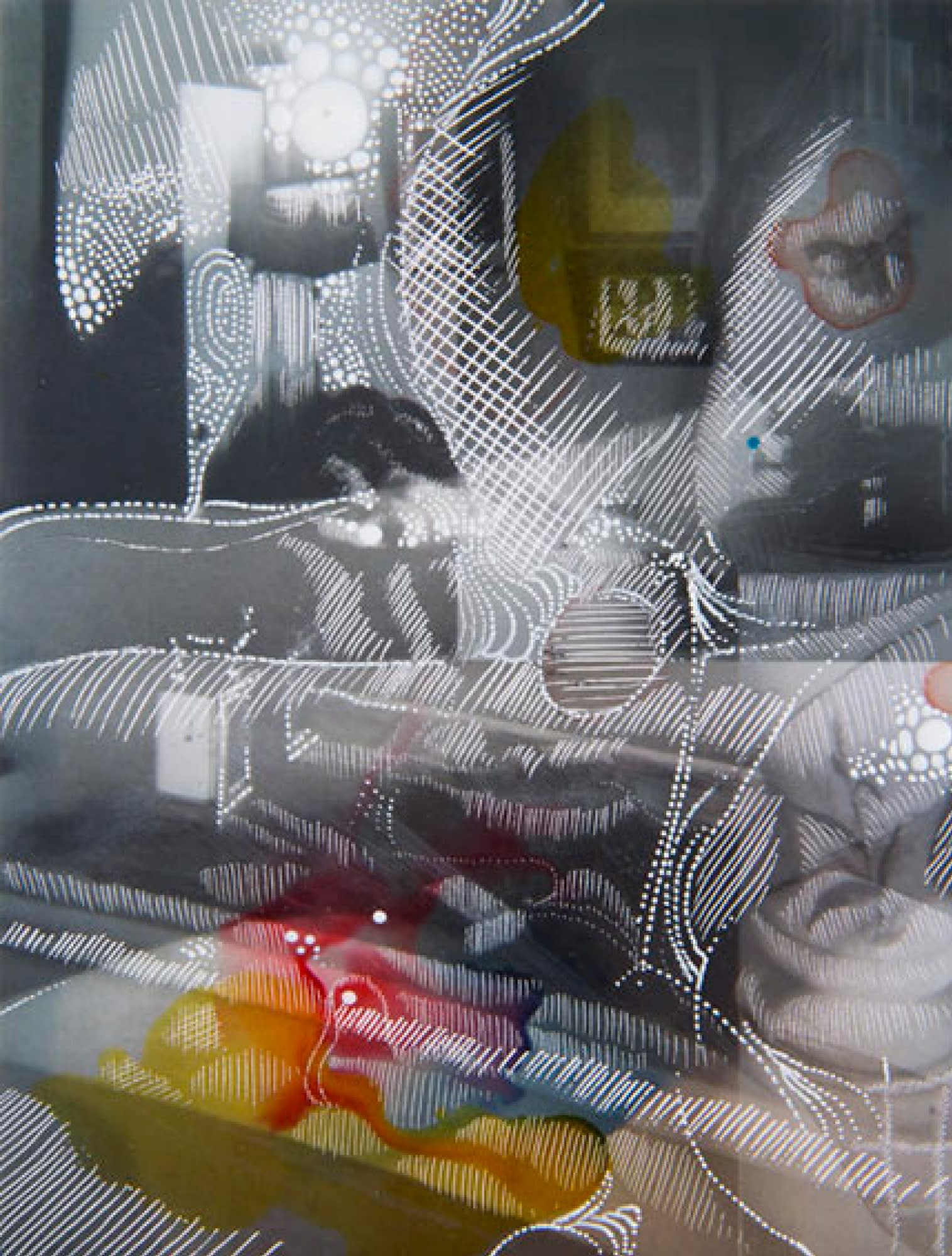 Sebastiaan Bremer, Nude Prague/London, 2013, Unique hand painted and carved digital chromogenic print with mixed media, 11 x 8 cm, 4 3/8 x 3 1/8 in, Framed: 26 x 22 cm, 10 1/4 x 8 5/8 in