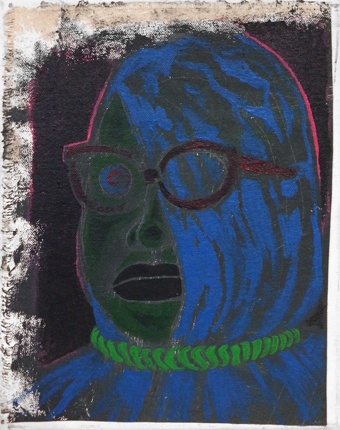 Trenton Doyle Hancock, Little Ploid Blue, 2013, Acrylic on canvas, 25.4 x 20.3 x 7.6 cm, 10 x 8 x 3 in