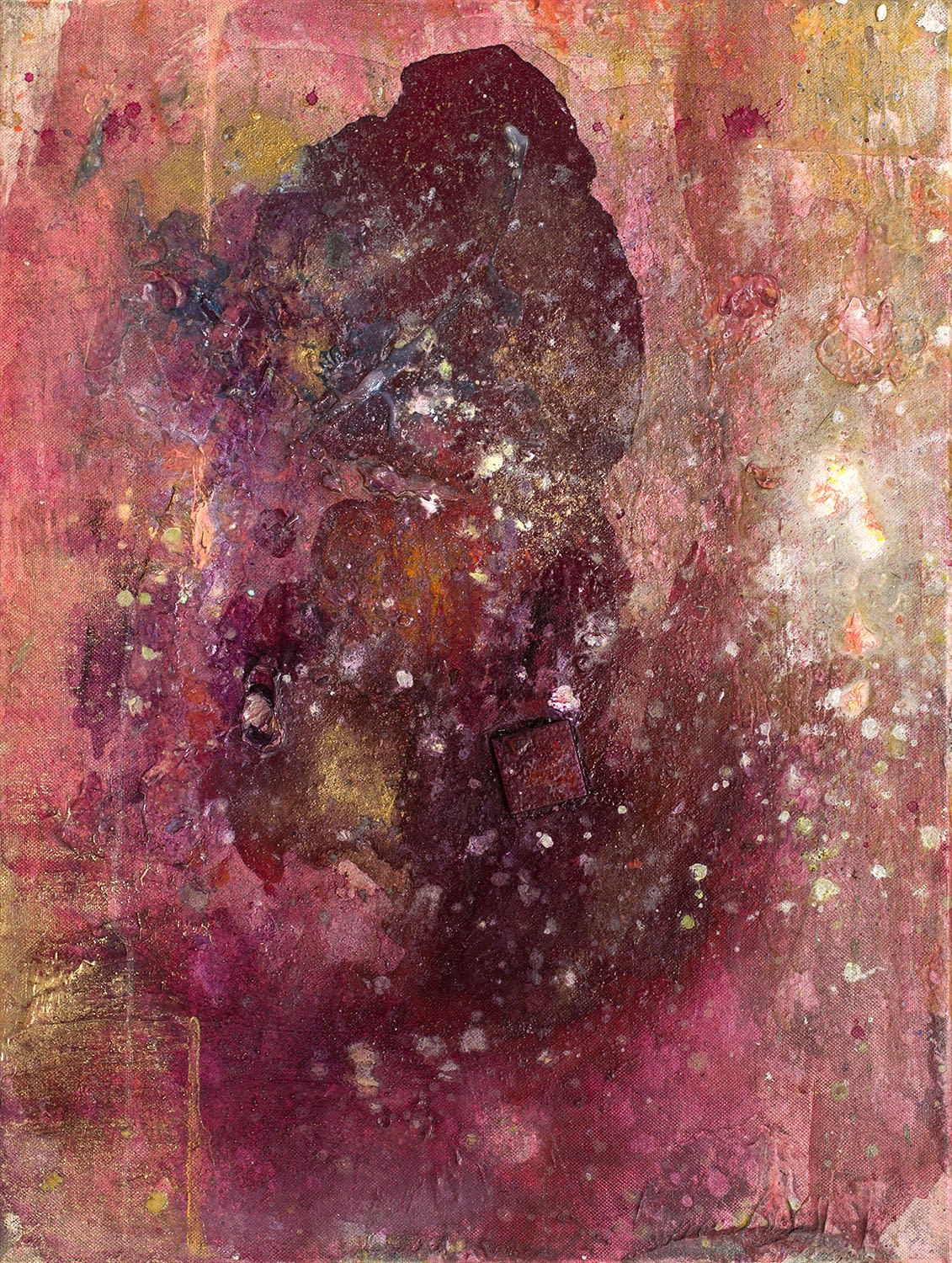 Frank Bowling, At The Window III, 2012, Acrylic paint and acrylic gel on collaged canvas, 61 x 46 cm, 24 1/8 x 18 1/8 in