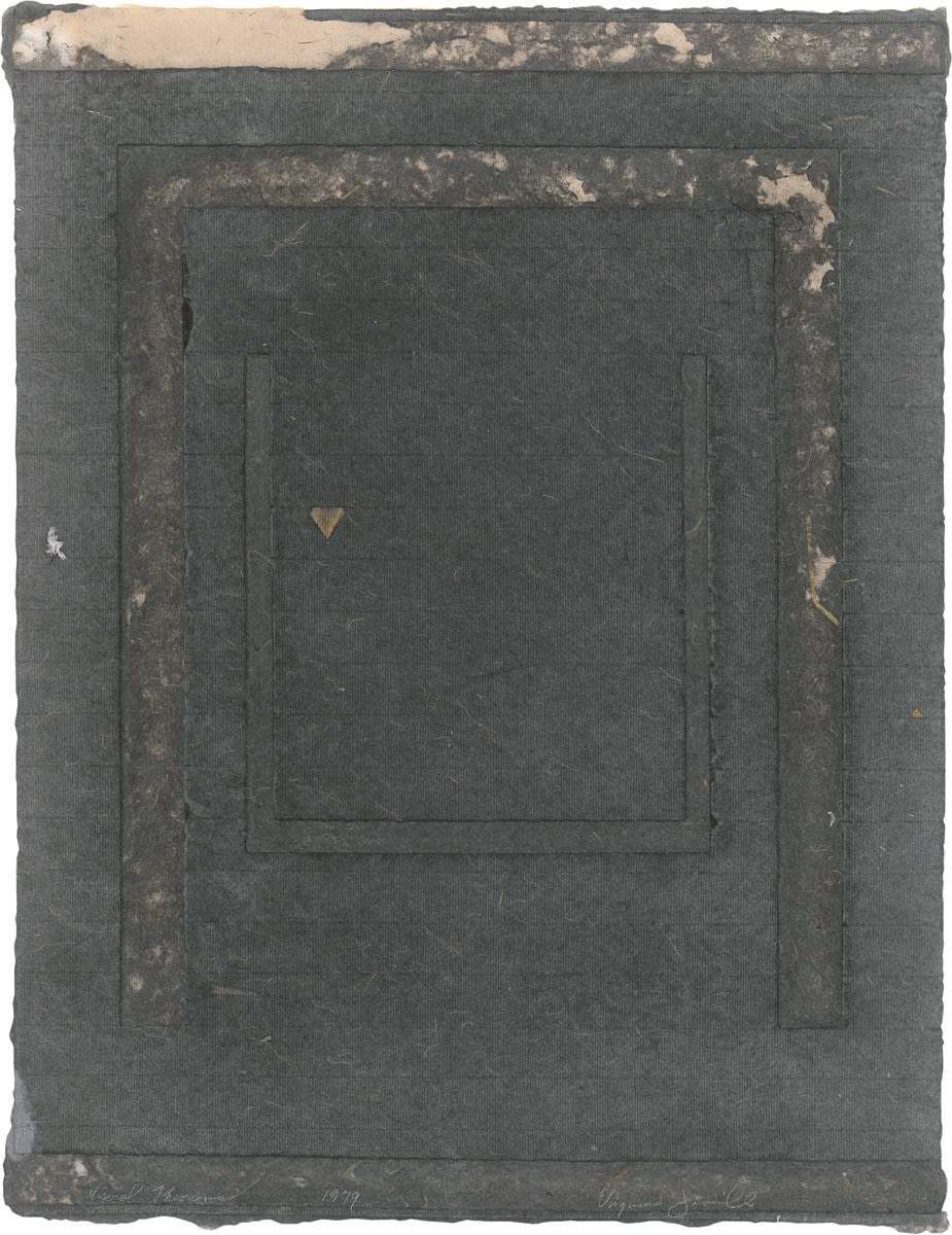 Virginia Jaramillo, Visual Theorems 7, 1979, Linen fiber with hand-ground earth pigments, 60.3 x 45.7 cm, 23 3/4 x 18 in