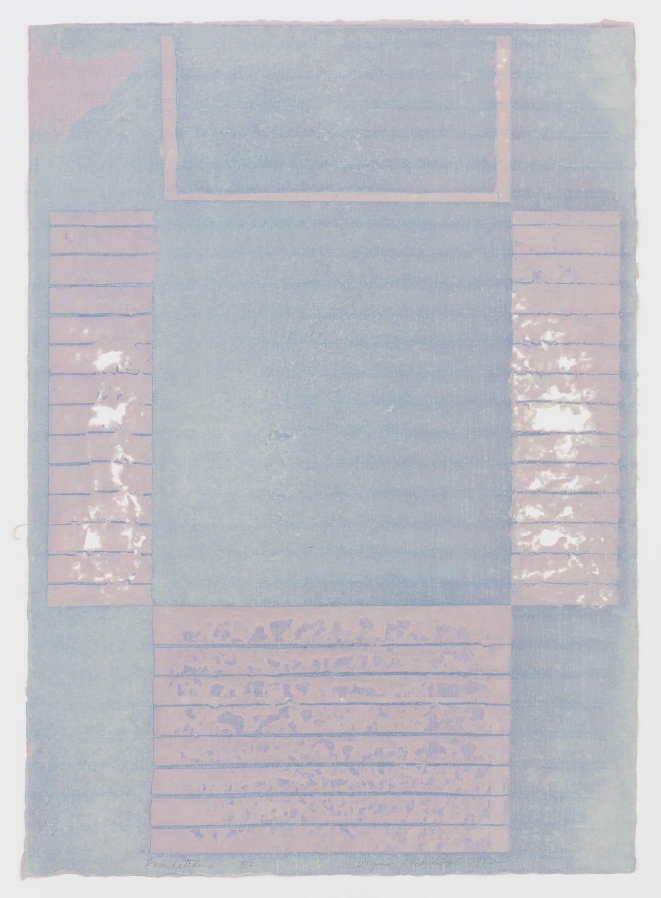 Virginia Jaramillo, Foundations 312, 1982, Linen fiber with hand-ground earth pigments, 87.6 x 62.2 cm