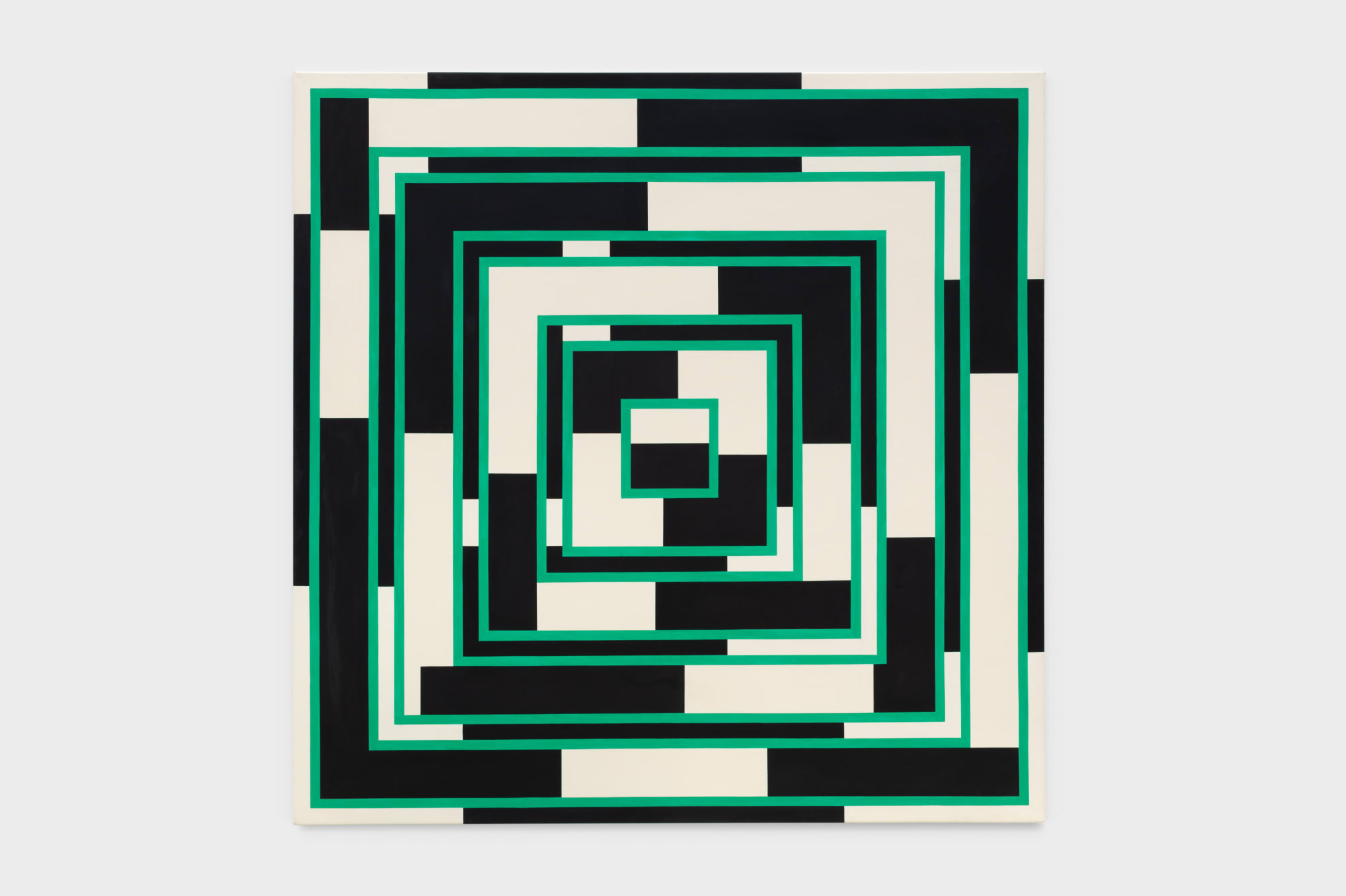Mary Webb Cream, black and emerald, 1972 Oil on canvas 190.5 x 190.5 cm 75 x 75 in