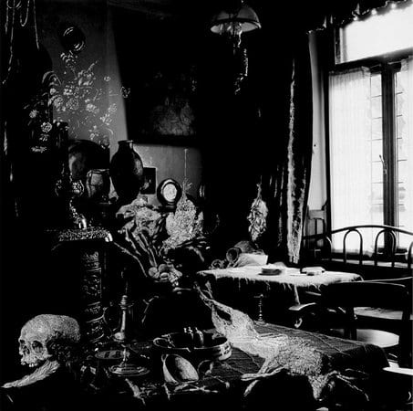 Sebastiaan Bremer, Black Interior Still Life, 2006, Unique hand-painted digital chromogenic print with mixed media, 120 x 120 cm, 47 x 47 in