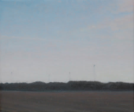 ULRIK MØLLER, FOOTBALL PITCH, 2007, OIL ON CANVAS, 30 x 35 cms, 11.82 x 13.79 inches