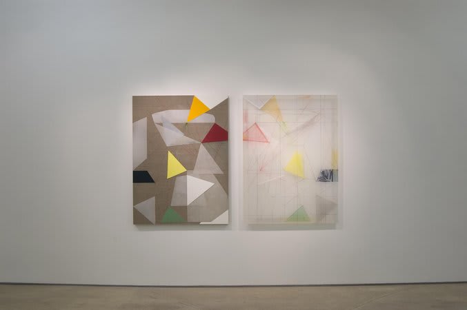 Installation view of Andrew Bick, Systems for Hesitation at Hales London