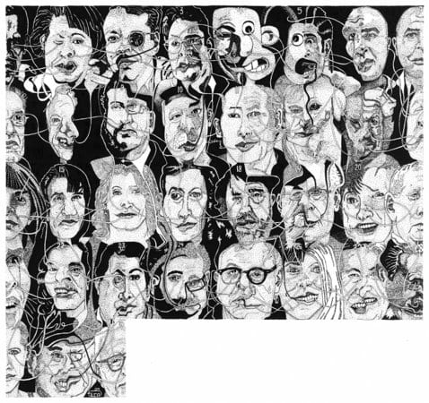 Martin Wilner, Making History: November 2009, 2009, Ink on Bristol board, 32.5 x 34.5 cm, 12.81 x 13.59 in