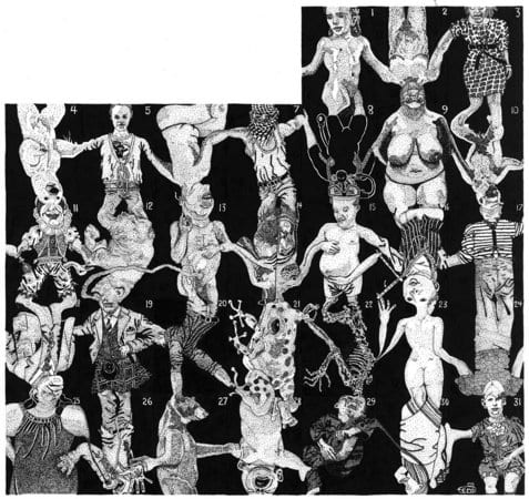 Martin Wilner, Making History: October 2009, 2009, Ink on Bristol board, 32.5 x 34.5 cm, 12.81 x 13.59 in