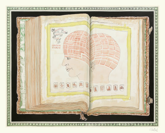 Adam Dant, Phrenological Squares, 2012, Ink on paper, 132.5 x 163 cm, 52 1/8 x 64 1/8 in
