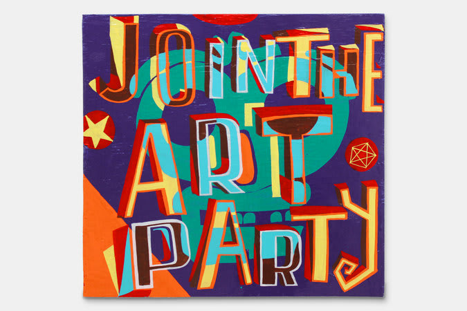 Installation view of Bob and Roberta Smith, The Art Party USA comes to the UK at Hales London