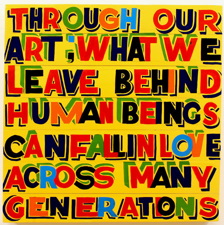 BOB AND ROBERTA SMITH, Human Beings can fall in love, 2012, Signwriter's Paint on Board, 60 x 60 cm, 23 5/8 x 23 5/8 in