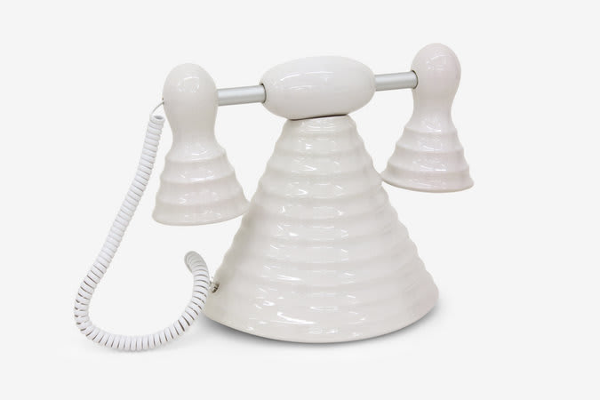 Richard Slee, White Phone, 2013, Glazed ceramic with telephone cord, 24 x 29.5 x 21 cm, 9 1/2 x 11 5/8 x 8 1/4 in