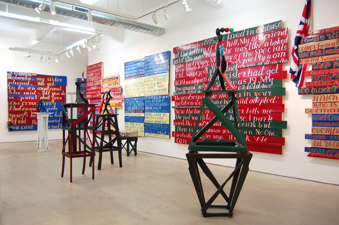 Installation view of Bob and Roberta Smith, ‘I AM A LIVING SIGN’ The Bob and Roberta Smith Diaries at Hales London
