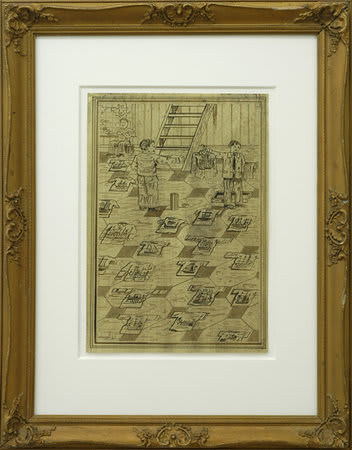 Adam Dant, Fleet, 2007, Ink on paper, 59.5 x 46.5 cm, 23.44 x 18.32 in